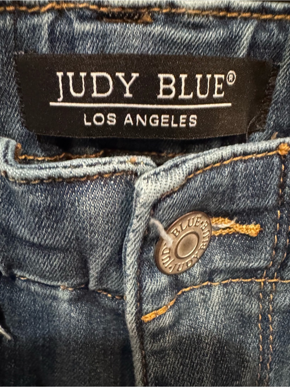 Judy Blue Men's Dark Blue Straight Jeans with Front Patch Pockets - Picture 2 of 4